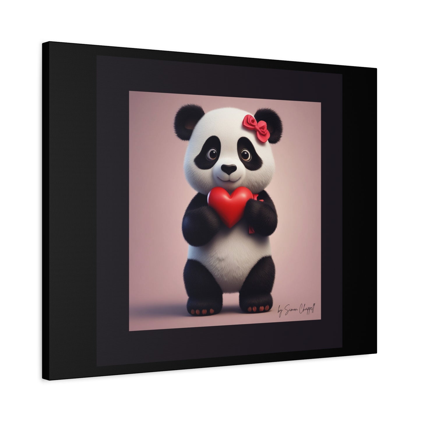 Canvas Print - PandaLove1 Valentines Day Art by Simon Chappell