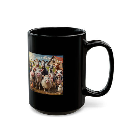 Mug FUNNYFARM Art By Simon Chappell Black 11oz 15oz