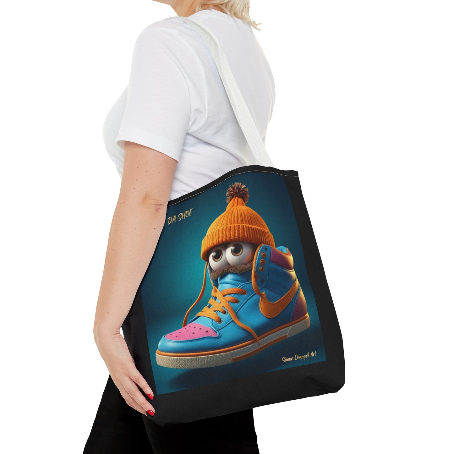 Tote Bag CLUE IN DA SHOE by Simon Chappell, Gift Idea, Everyday Bag, Market Bag, Cool, Digital Artwork