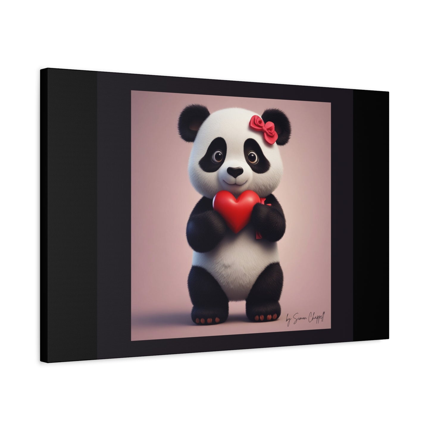 Canvas Print - PandaLove1 Valentines Day Art by Simon Chappell