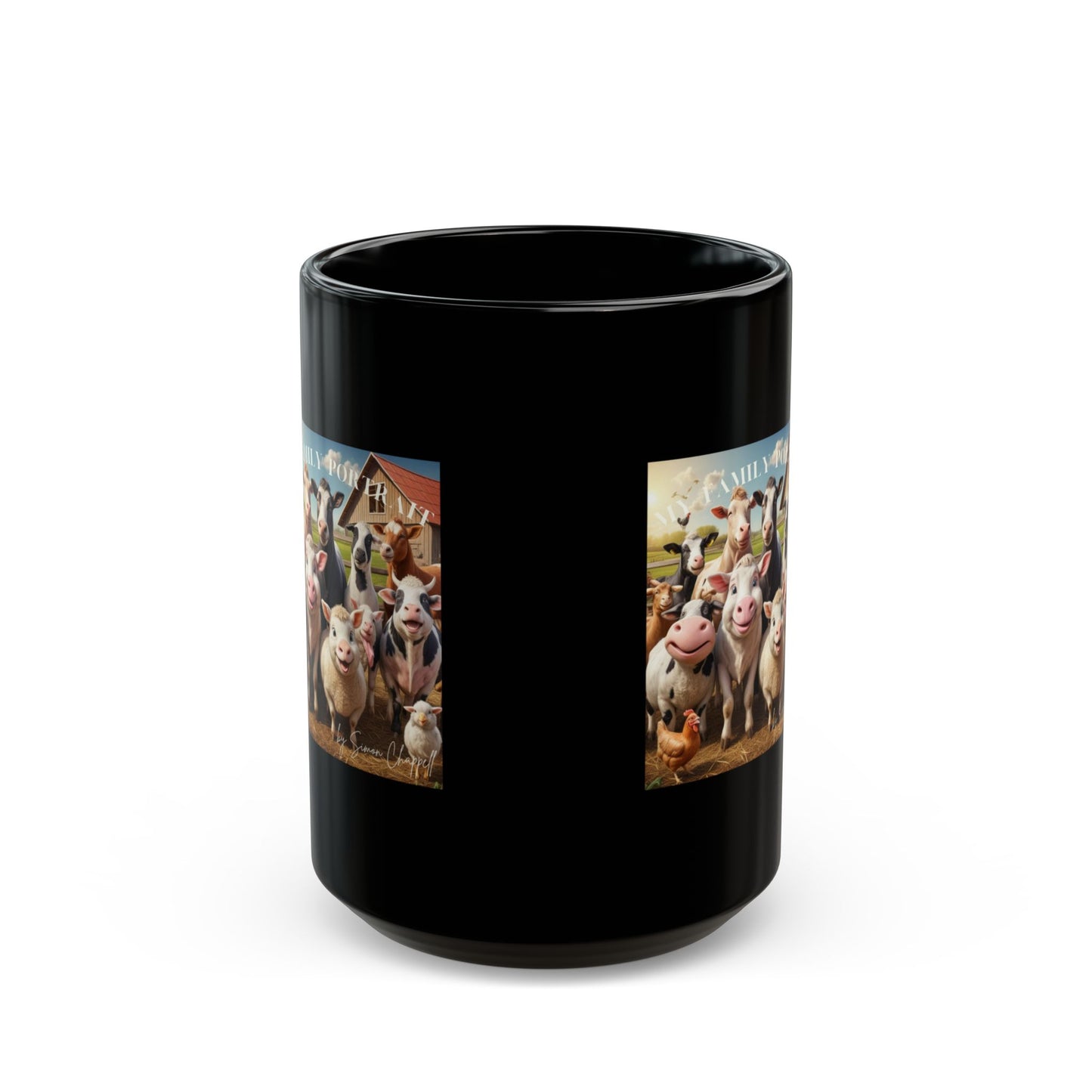 Mug FUNNYFARM Art By Simon Chappell Black 11oz 15oz