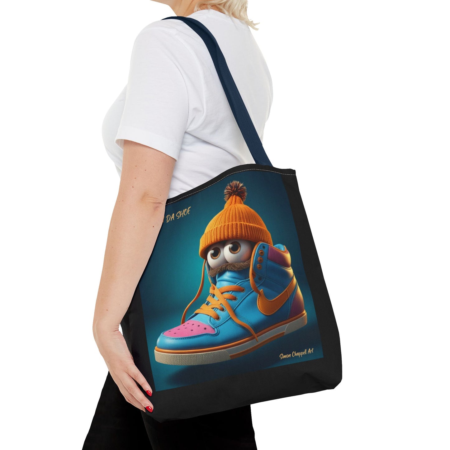 Tote Bag CLUE IN DA SHOE by Simon Chappell, Gift Idea, Everyday Bag, Market Bag, Cool, Digital Artwork