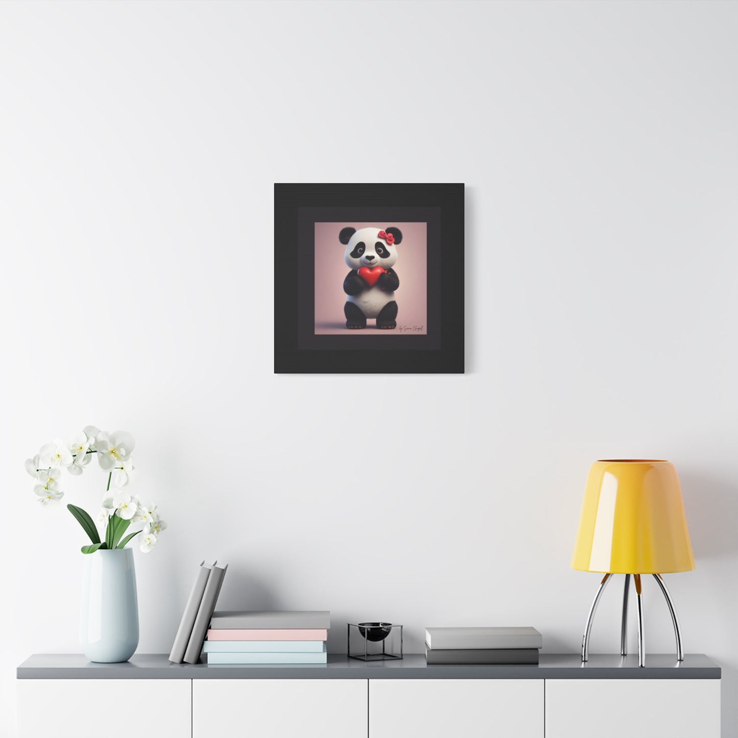 Canvas Print - PandaLove1 Valentines Day Art by Simon Chappell