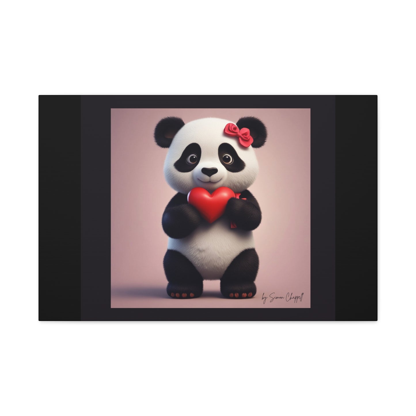 Canvas Print - PandaLove1 Valentines Day Art by Simon Chappell