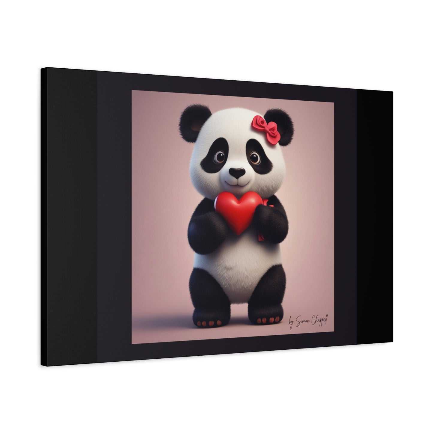 Canvas Print - PandaLove1 Valentines Day Art by Simon Chappell