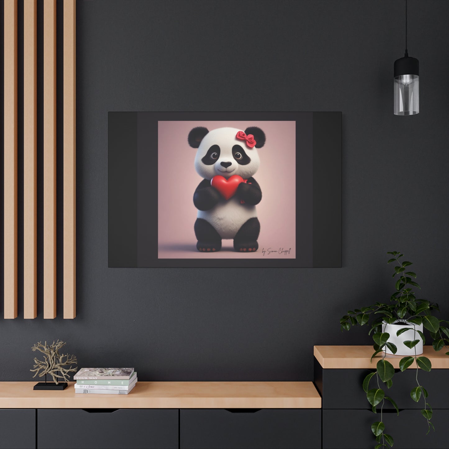 Canvas Print - PandaLove1 Valentines Day Art by Simon Chappell