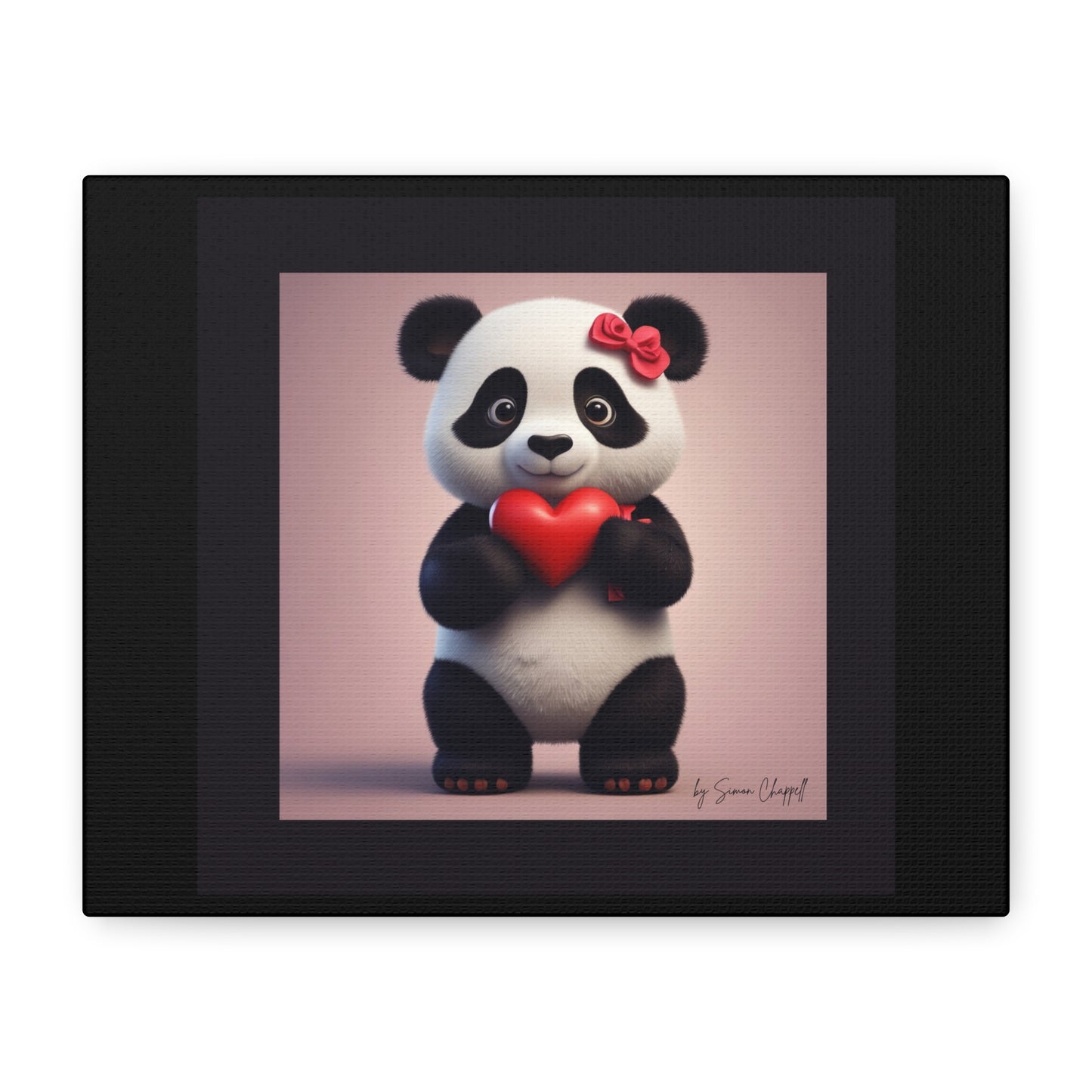 Canvas Print - PandaLove1 Valentines Day Art by Simon Chappell