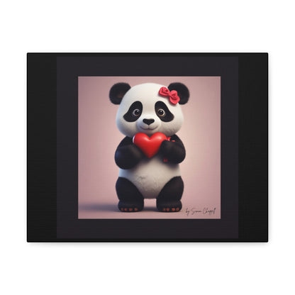 Canvas Print - PandaLove1 Valentines Day Art by Simon Chappell