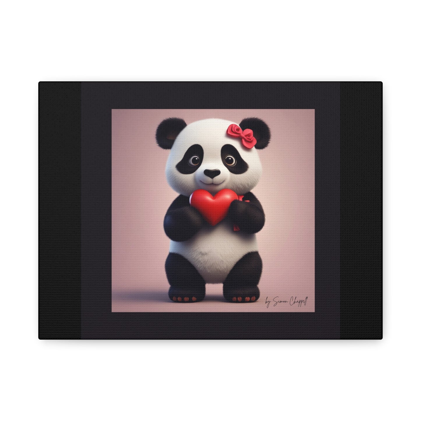 Canvas Print - PandaLove1 Valentines Day Art by Simon Chappell