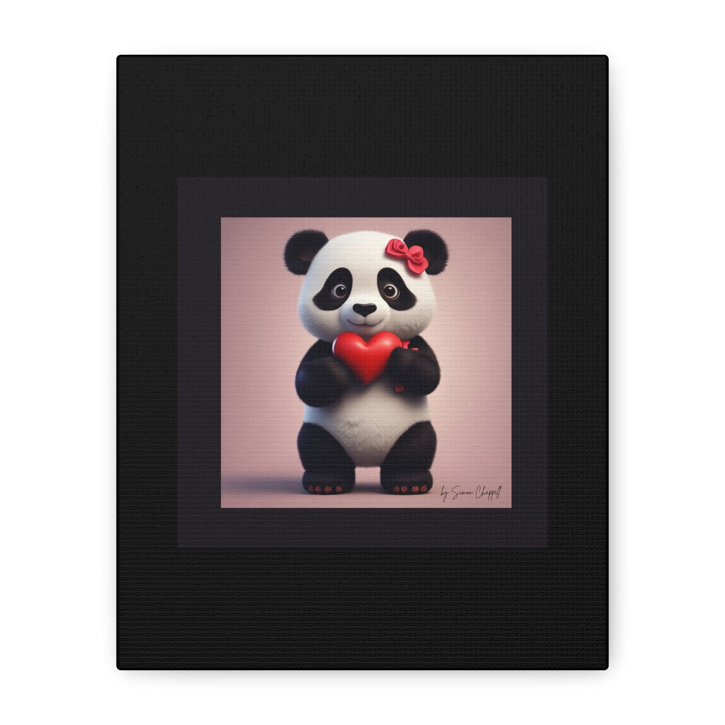 Canvas Print - PandaLove1 Valentines Day Art by Simon Chappell