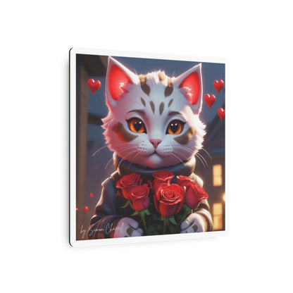 Metal Art Sign - Valentines Day Catlove by Simon Chappell, Gift With Love