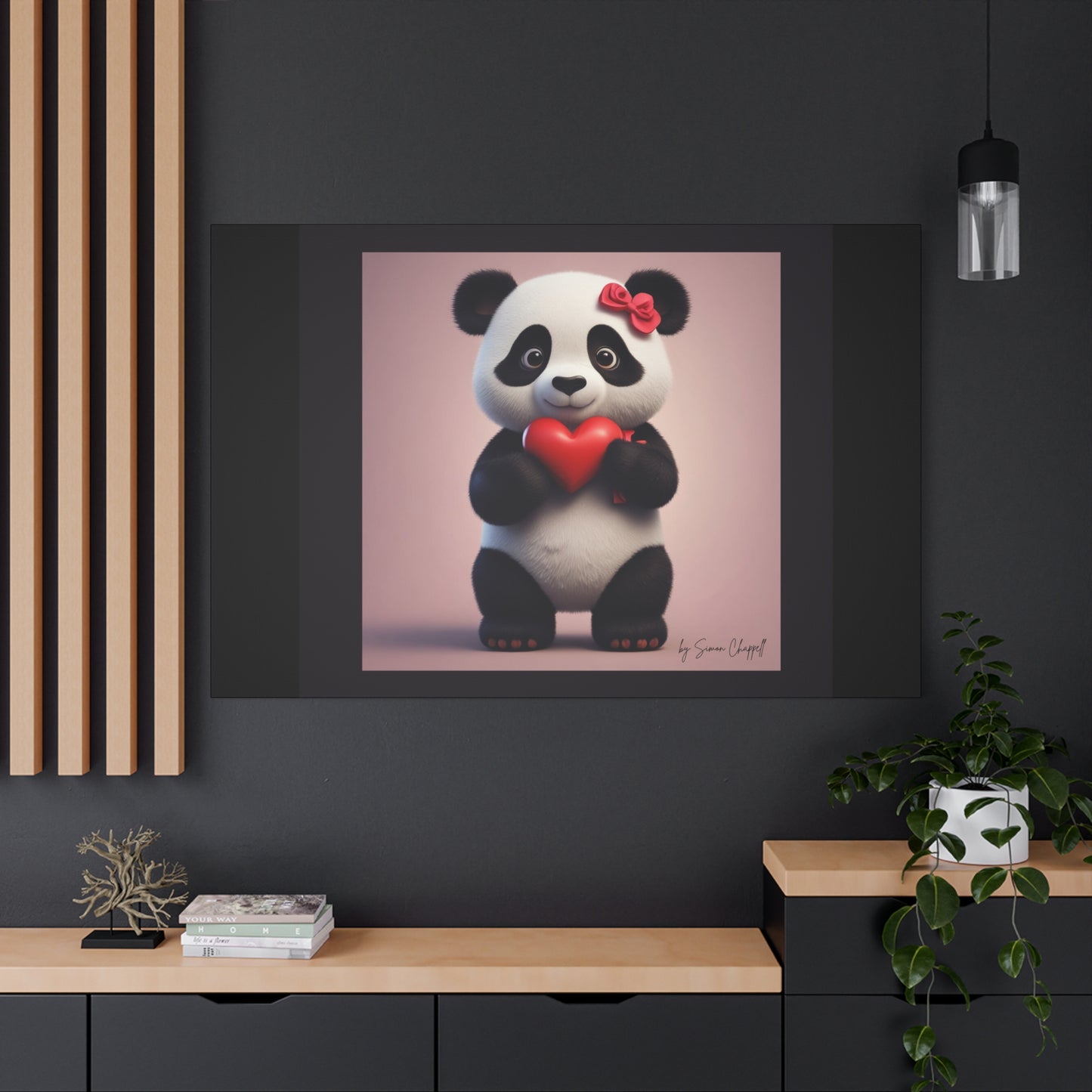 Canvas Print - PandaLove1 Valentines Day Art by Simon Chappell