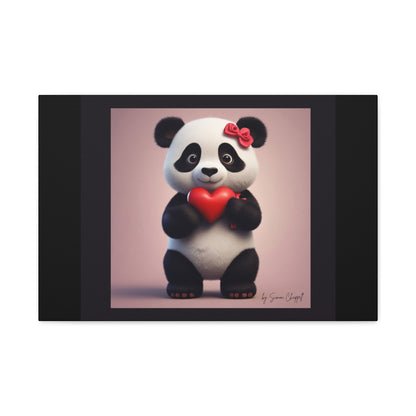 Canvas Print - PandaLove1 Valentines Day Art by Simon Chappell