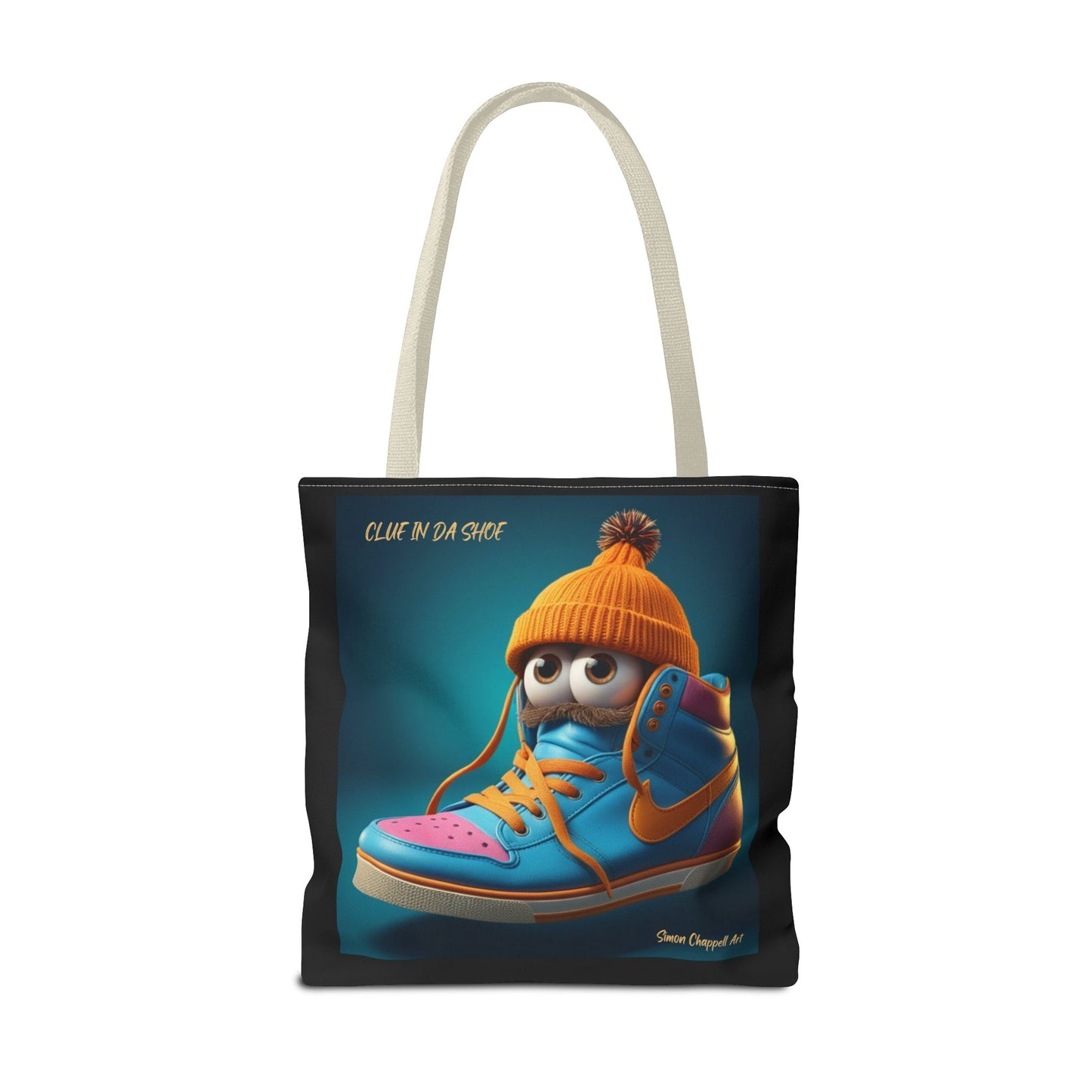 Tote Bag CLUE IN DA SHOE by Simon Chappell, Gift Idea, Everyday Bag, Market Bag, Cool, Digital Artwork