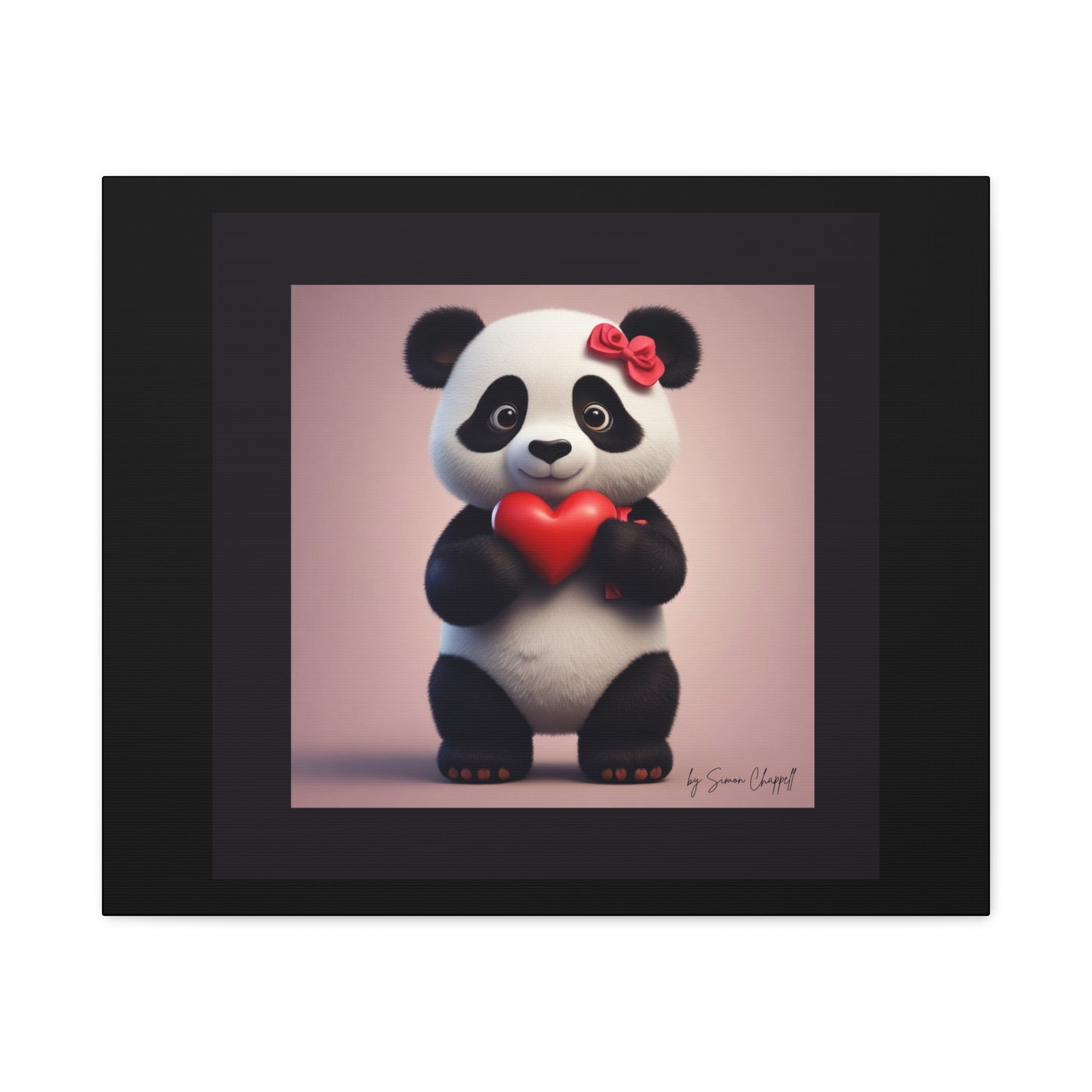 Canvas Print - PandaLove1 Valentines Day Art by Simon Chappell