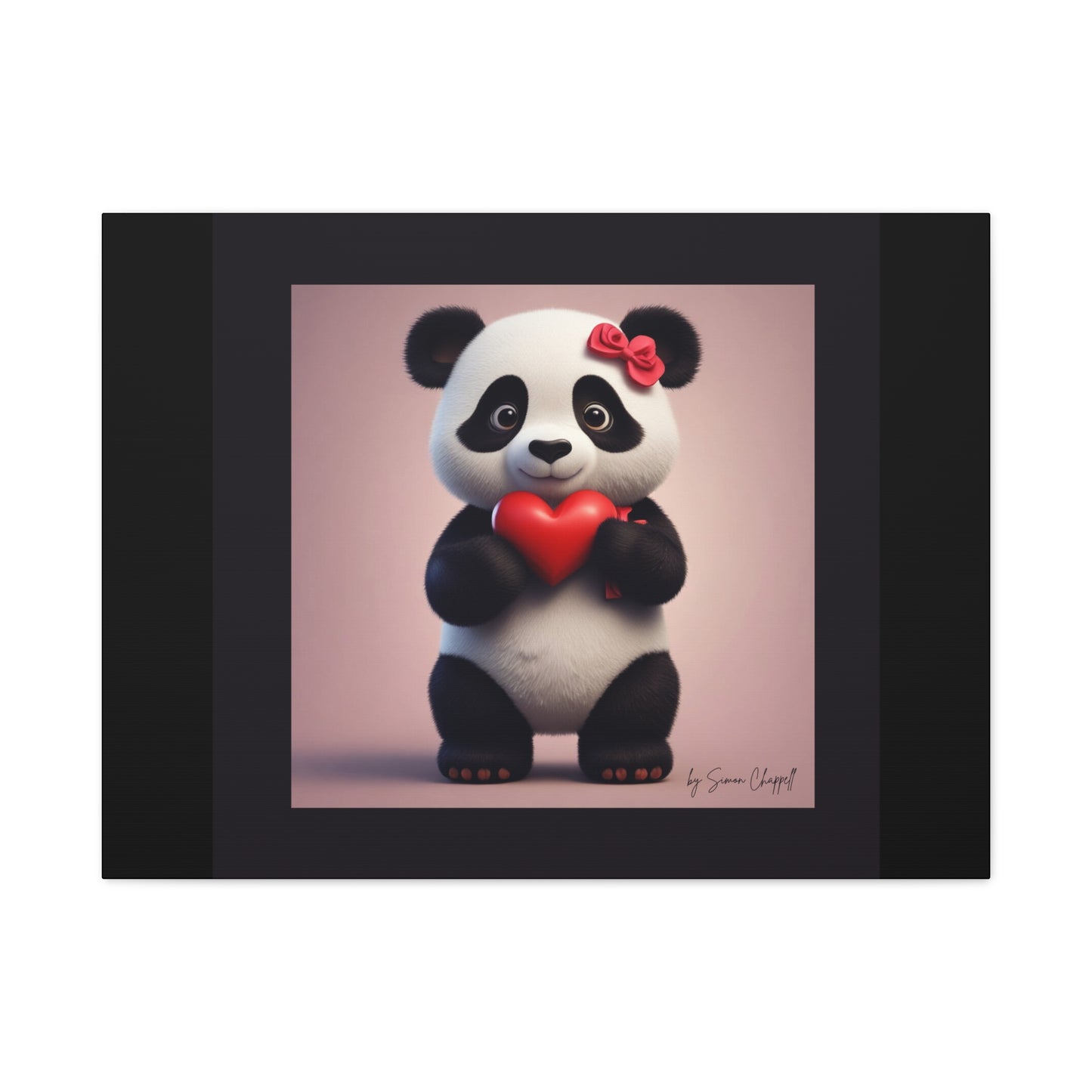 Canvas Print - PandaLove1 Valentines Day Art by Simon Chappell