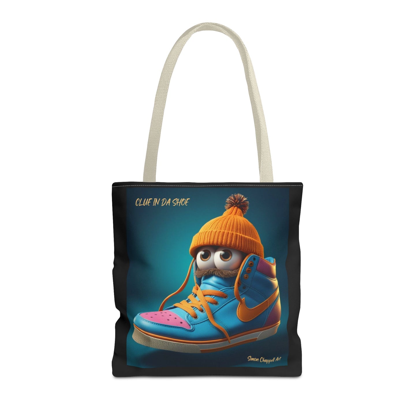 Tote Bag CLUE IN DA SHOE by Simon Chappell, Gift Idea, Everyday Bag, Market Bag, Cool, Digital Artwork