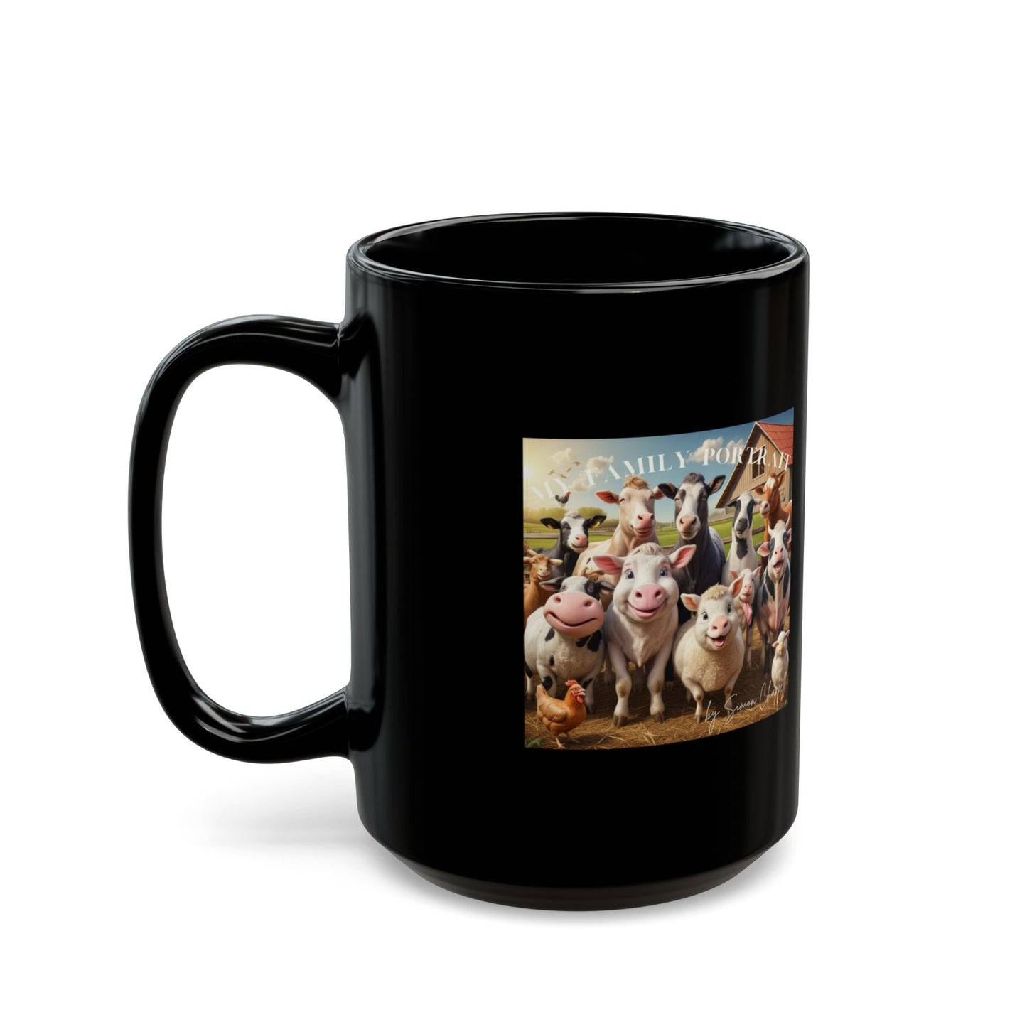 Mug FUNNYFARM Art By Simon Chappell Black 11oz 15oz