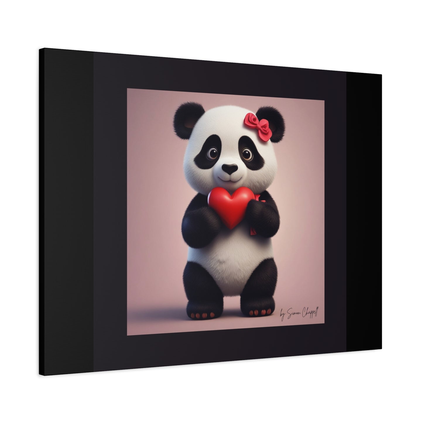 Canvas Print - PandaLove1 Valentines Day Art by Simon Chappell