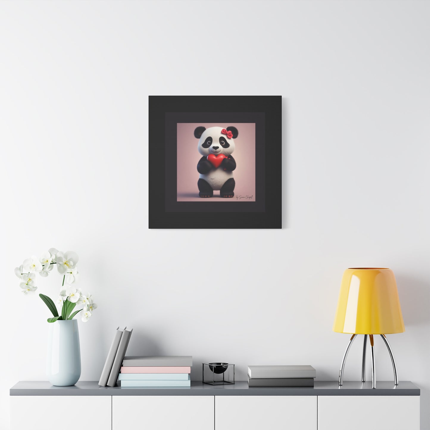 Canvas Print - PandaLove1 Valentines Day Art by Simon Chappell