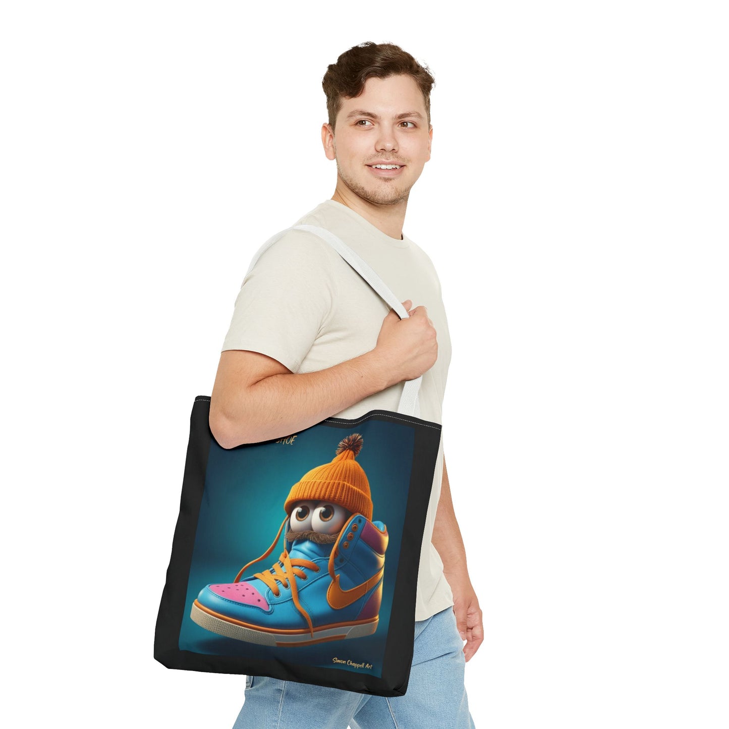 Tote Bag CLUE IN DA SHOE by Simon Chappell, Gift Idea, Everyday Bag, Market Bag, Cool, Digital Artwork