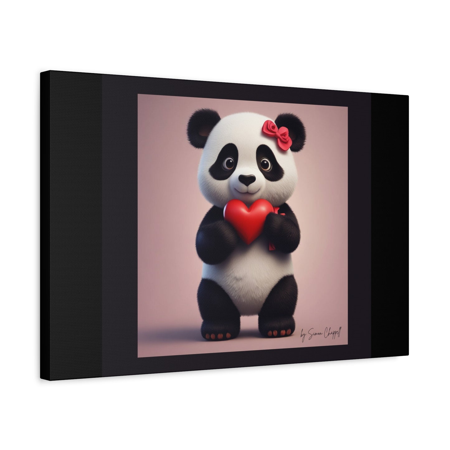 Canvas Print - PandaLove1 Valentines Day Art by Simon Chappell