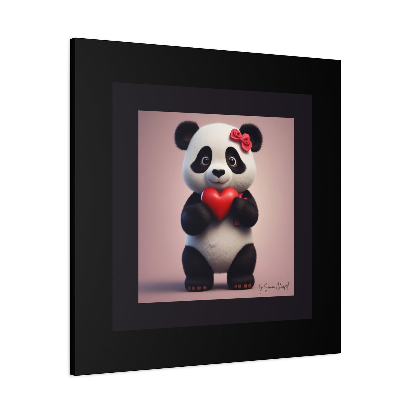 Canvas Print - PandaLove1 Valentines Day Art by Simon Chappell