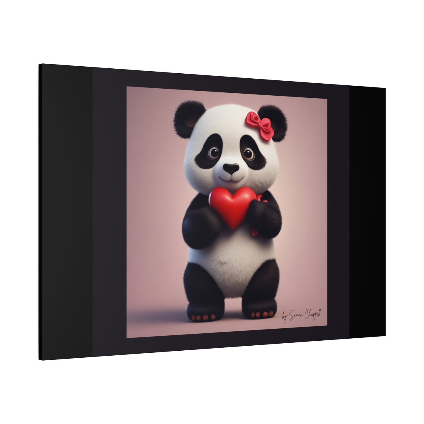 Canvas Print - PandaLove1 Valentines Day Art by Simon Chappell