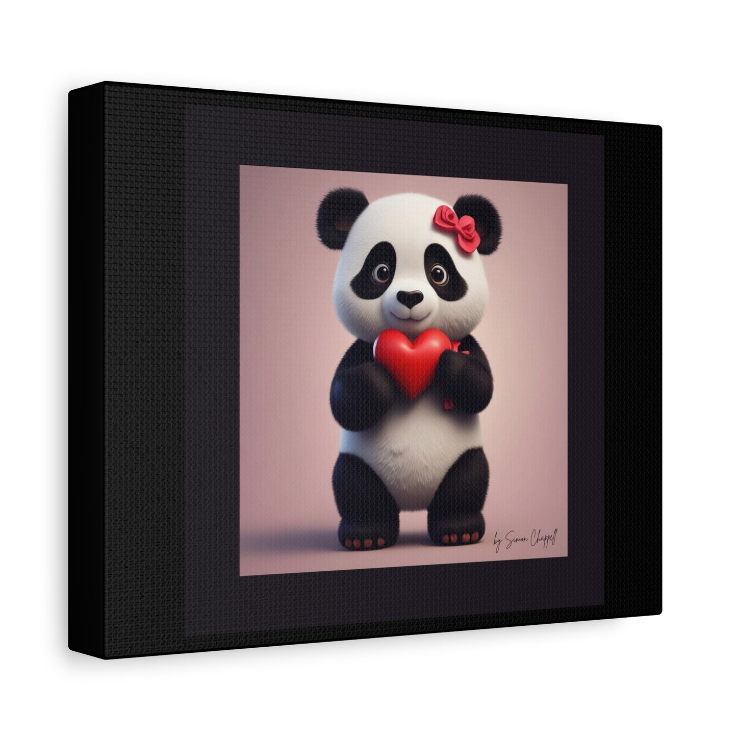 Canvas Print - PandaLove1 Valentines Day Art by Simon Chappell