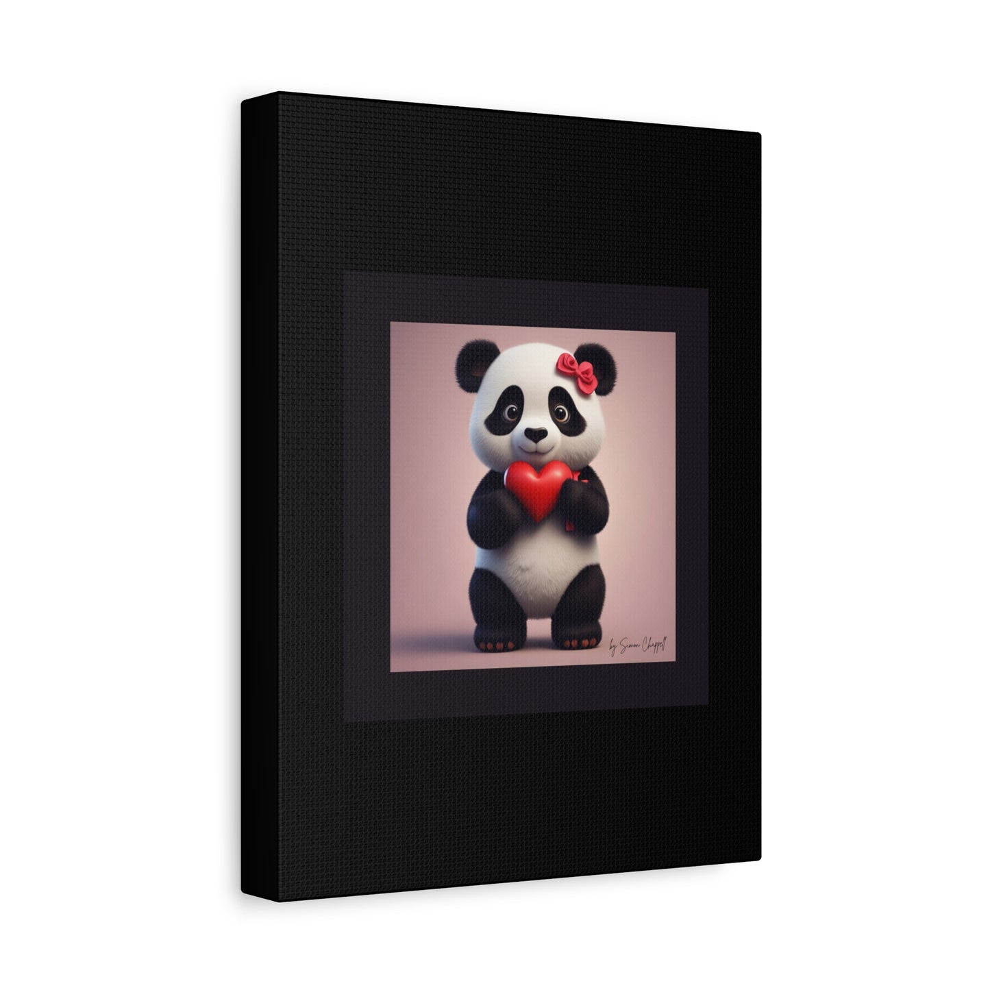 Canvas Print - PandaLove1 Valentines Day Art by Simon Chappell