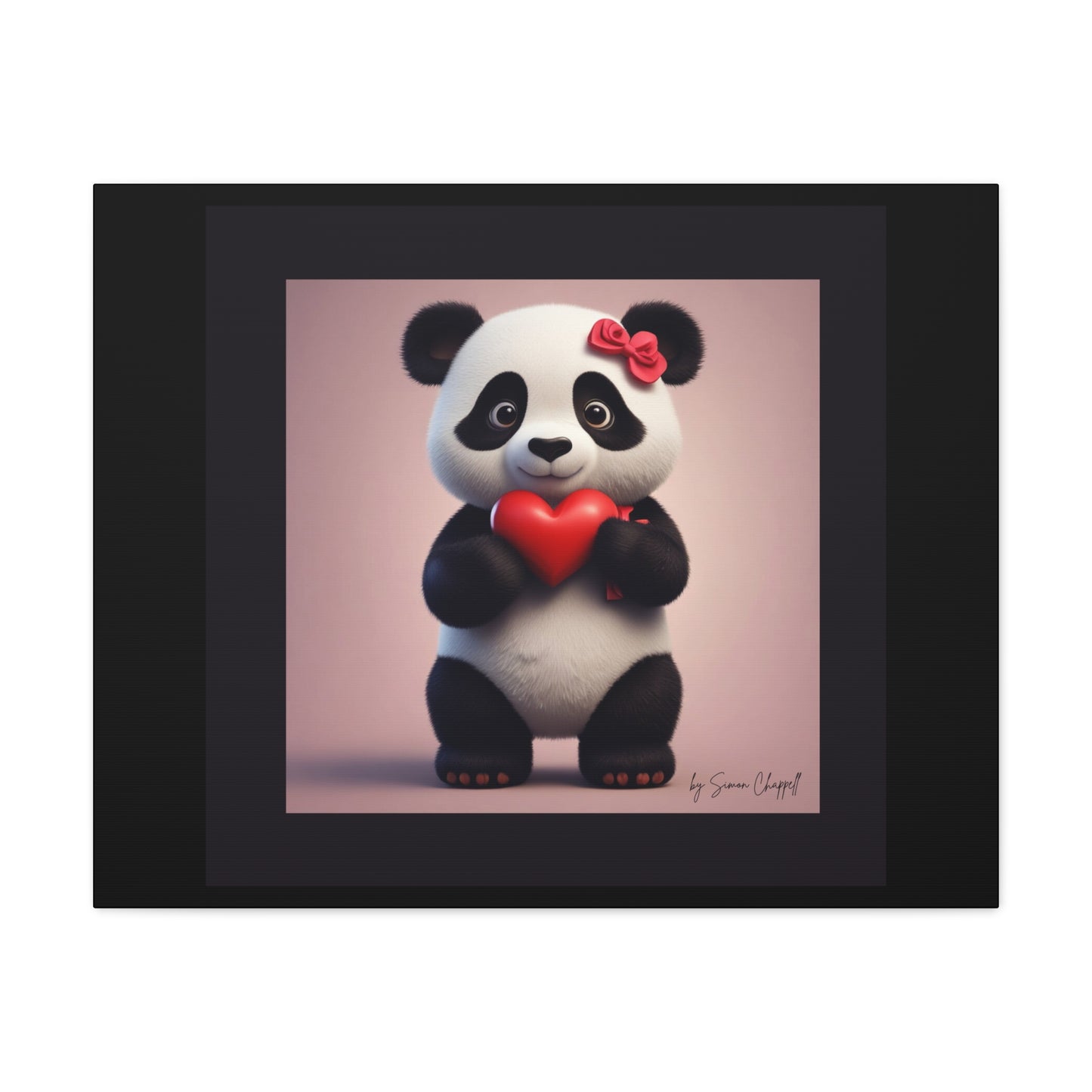 Canvas Print - PandaLove1 Valentines Day Art by Simon Chappell