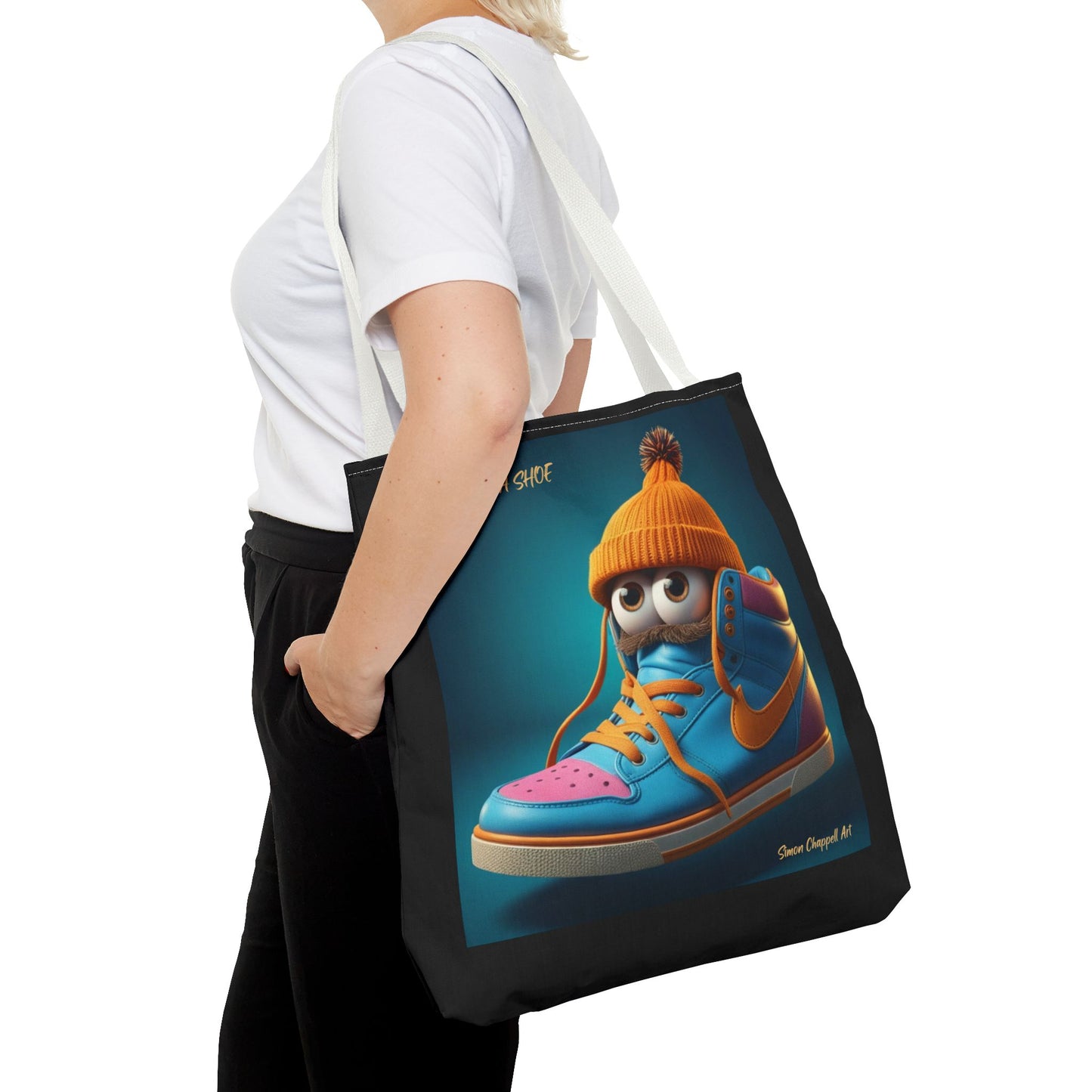 Tote Bag CLUE IN DA SHOE by Simon Chappell, Gift Idea, Everyday Bag, Market Bag, Cool, Digital Artwork