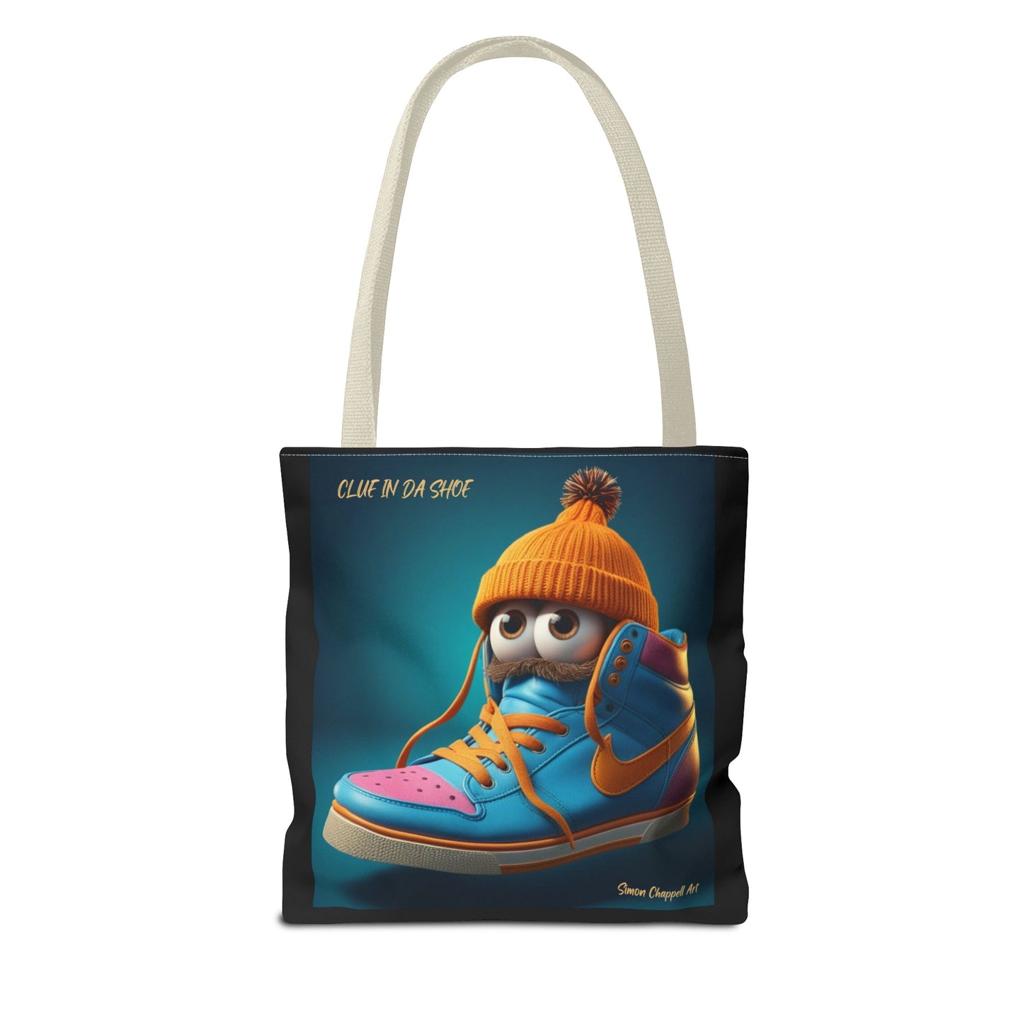 Tote Bag CLUE IN DA SHOE by Simon Chappell, Gift Idea, Everyday Bag, Market Bag, Cool, Digital Artwork