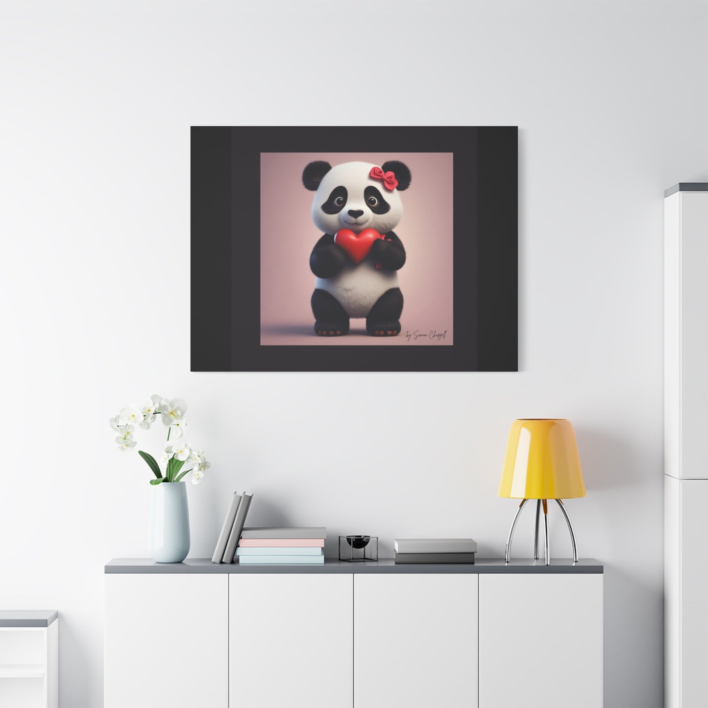 Canvas Print - PandaLove1 Valentines Day Art by Simon Chappell