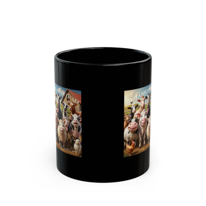 Mug FUNNYFARM Art By Simon Chappell Black 11oz 15oz