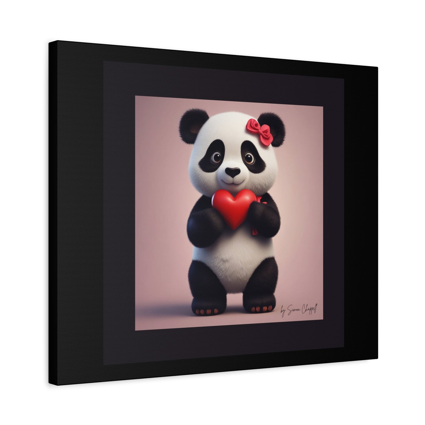 Canvas Print - PandaLove1 Valentines Day Art by Simon Chappell