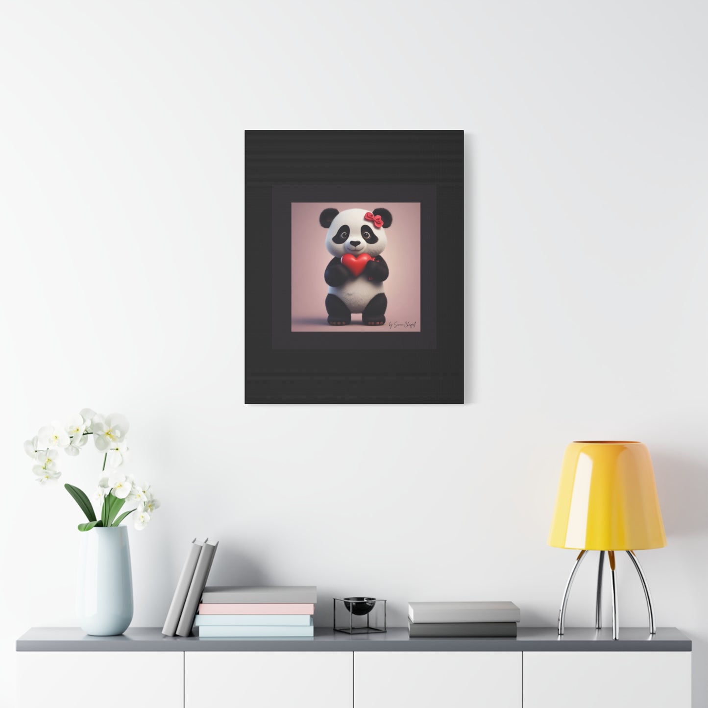 Canvas Print - PandaLove1 Valentines Day Art by Simon Chappell